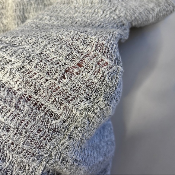 Free People Gray Crewneck Women's Size Small Linen Blend Loose Knit Sweater - Picture 12 of 15